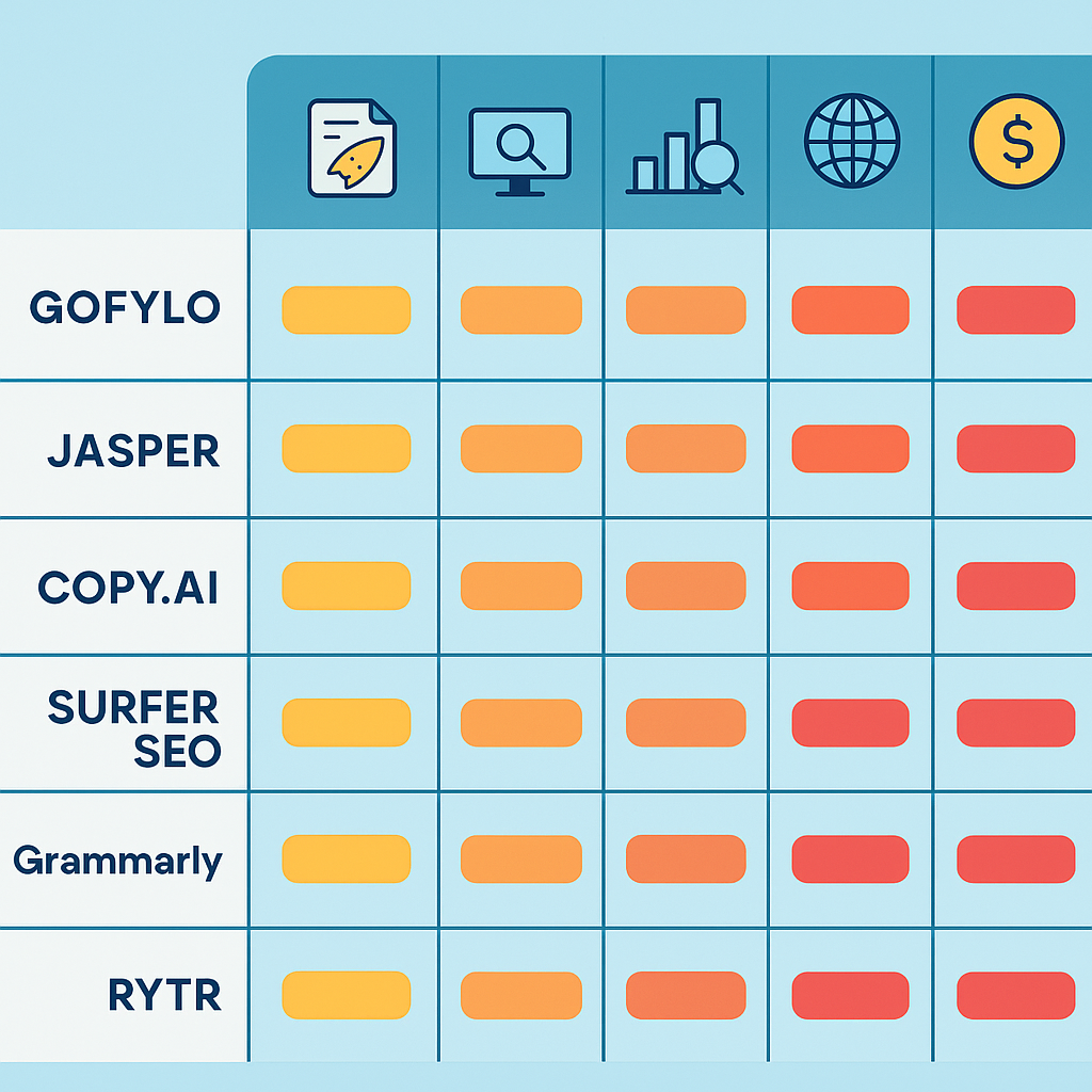 Comparison of AI writing tools by autonomous publishing, SEO, AI visibility tracking, and pricing in 2026