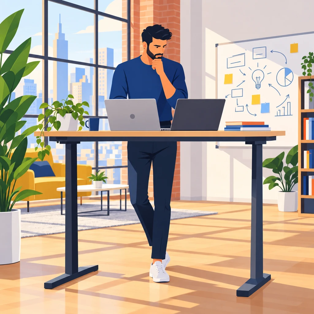 SaaS founder comparing AI assistant answers on two laptops to understand how an AI tracking tool measures brand visibility
