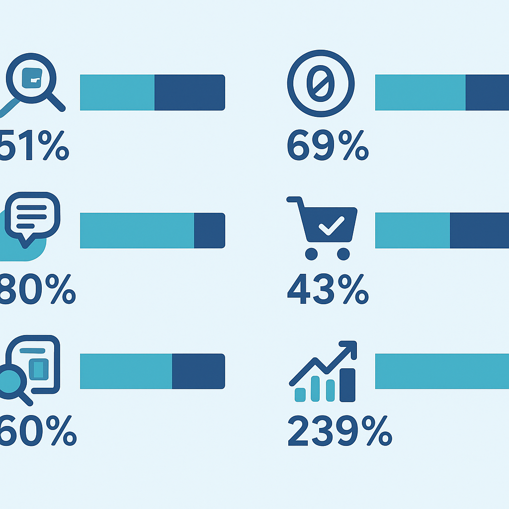 Infographic showing AI search growth statistics in 2026 including AI Overview prevalence and zero-click search rates
